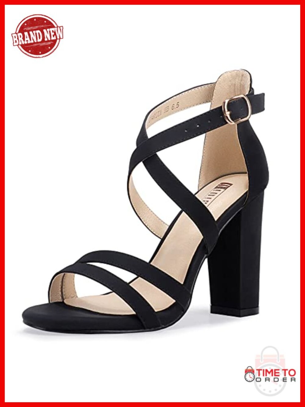 Chunky High Heeled Sandals Open Toe Ankle Strap Dressy Shoes